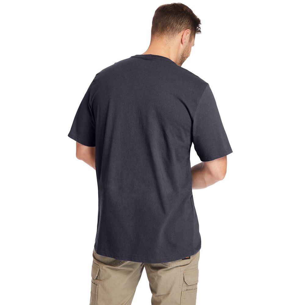 Camisetas Timberland Hombre Pro® Big & Tall Base Plate Short-Sleeve Azul Marino - Chile CYG-318764